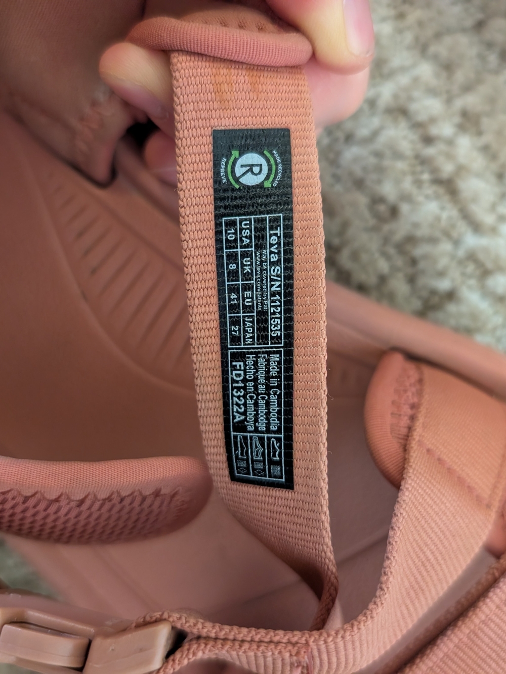 Teva Dusty Rose Strappy Outdoor Sandals - Picture 6 of 6